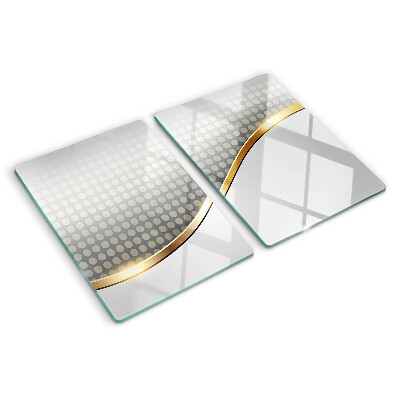 Planche à découper en verre Une vague dorée sur un fond de points