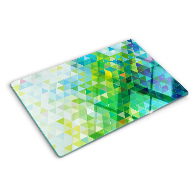 Planche à découper en verre La géométrie des triangles colorés