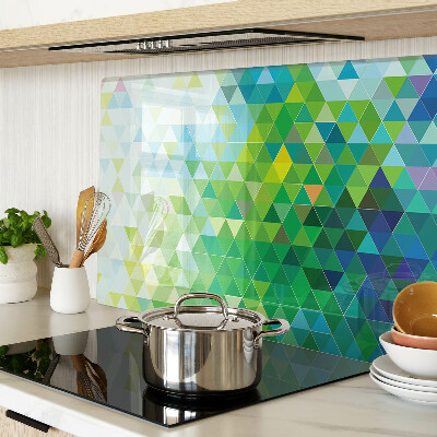 Planche à découper en verre La géométrie des triangles colorés