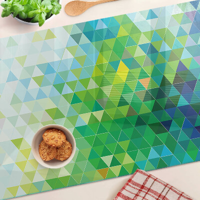 Planche à découper en verre La géométrie des triangles colorés