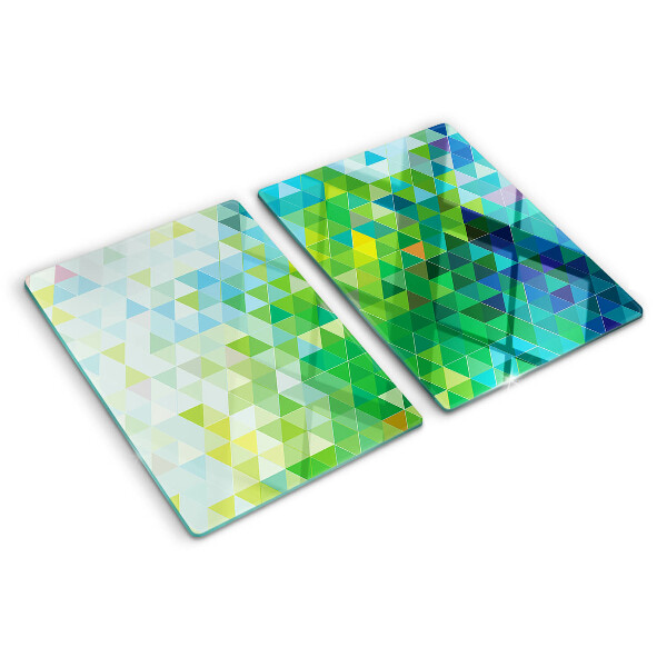 Planche à découper en verre La géométrie des triangles colorés