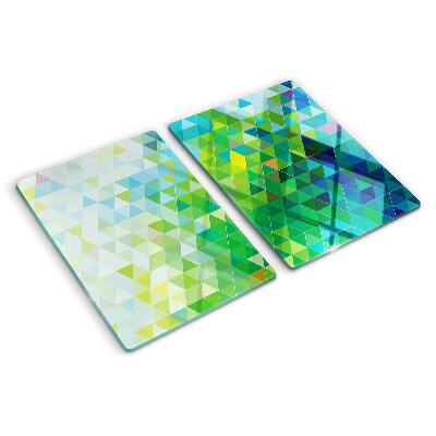 Planche à découper en verre La géométrie des triangles colorés
