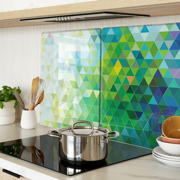 Planche à découper en verre La géométrie des triangles colorés
