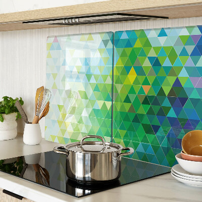 Planche à découper en verre La géométrie des triangles colorés