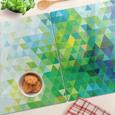 Planche à découper en verre La géométrie des triangles colorés