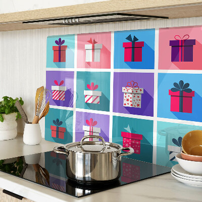 Planche à découper verre Motifs cadeaux de différentes couleurs