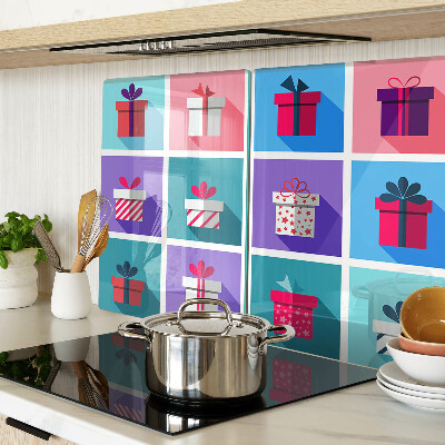 Planche à découper verre Motifs cadeaux de différentes couleurs
