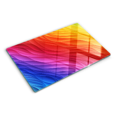Planche à découper verre Ondes de couleur