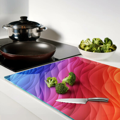 Planche à découper verre Ondes de couleur