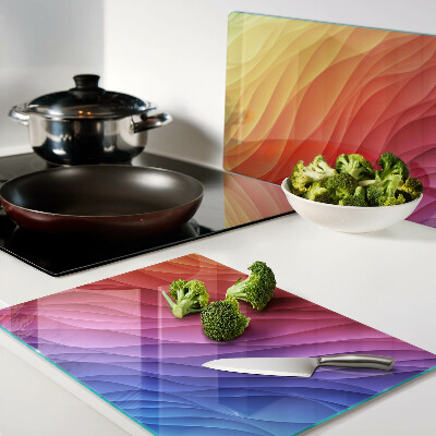 Planche à découper verre Ondes de couleur