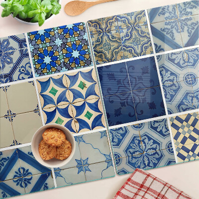 Planche à découper en verre Motif de carreaux de mosaïque