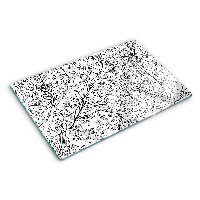 Planche à découper en verre Un motif végétal aux branches délicates