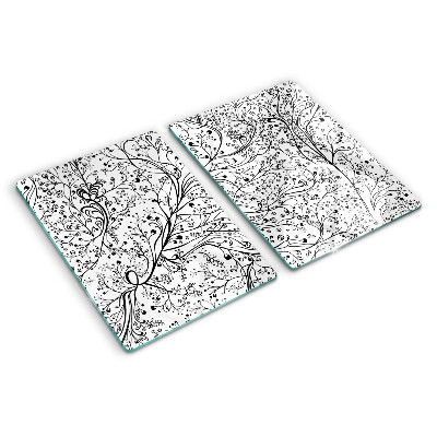Planche à découper en verre Un motif végétal aux branches délicates