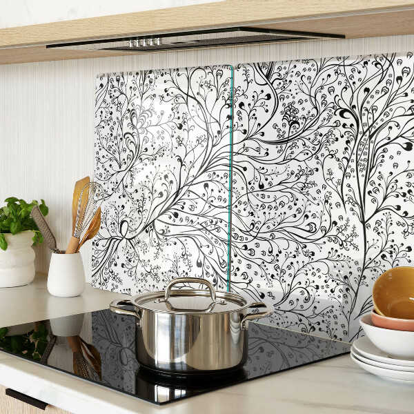 Planche à découper en verre Un motif végétal aux branches délicates