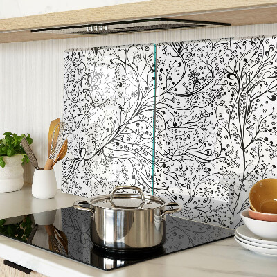Planche à découper en verre Un motif végétal aux branches délicates