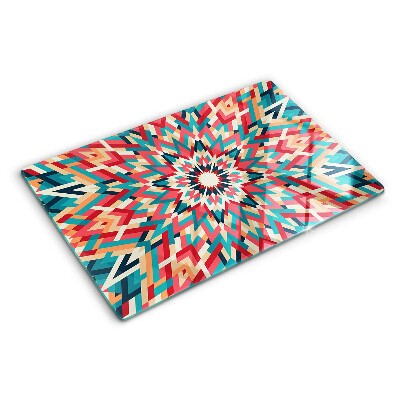 Planche à découper verre Mandala multicolore