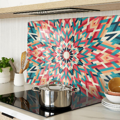 Planche à découper verre Mandala multicolore