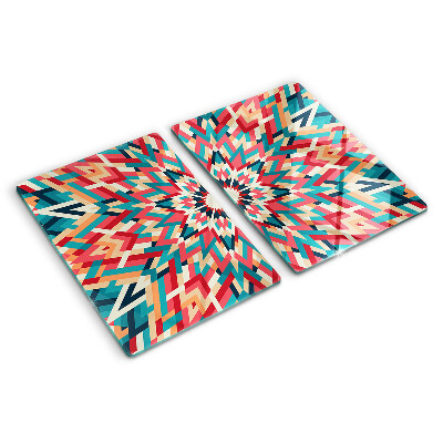 Planche à découper verre Mandala multicolore