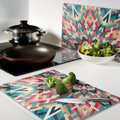 Planche à découper verre Mandala multicolore