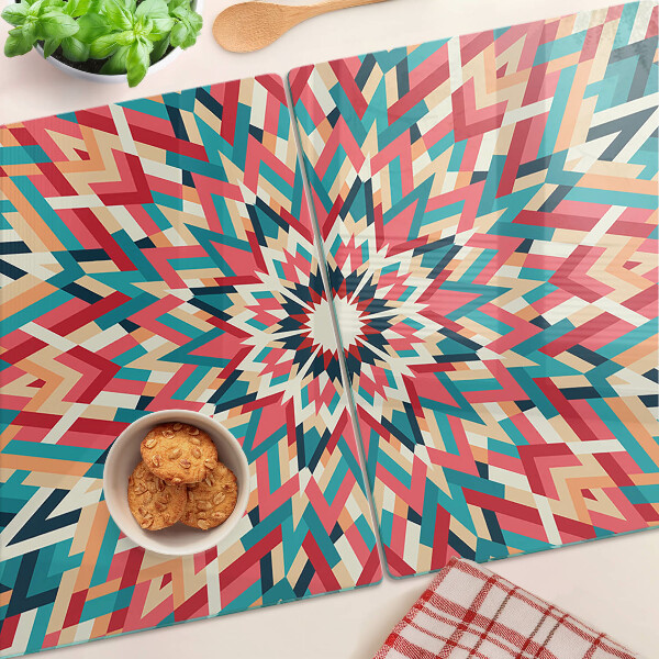 Planche à découper verre Mandala multicolore