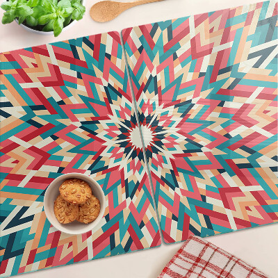 Planche à découper verre Mandala multicolore
