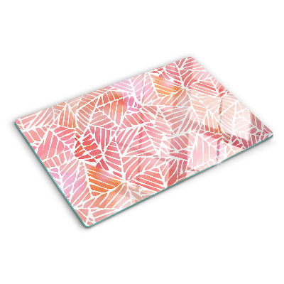 Planche à découper verre Feuilles aux tons pastel