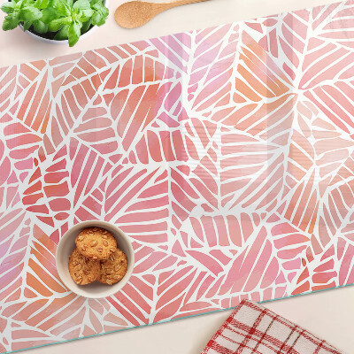 Planche à découper verre Feuilles aux tons pastel