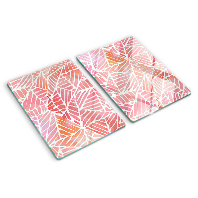 Planche à découper verre Feuilles aux tons pastel