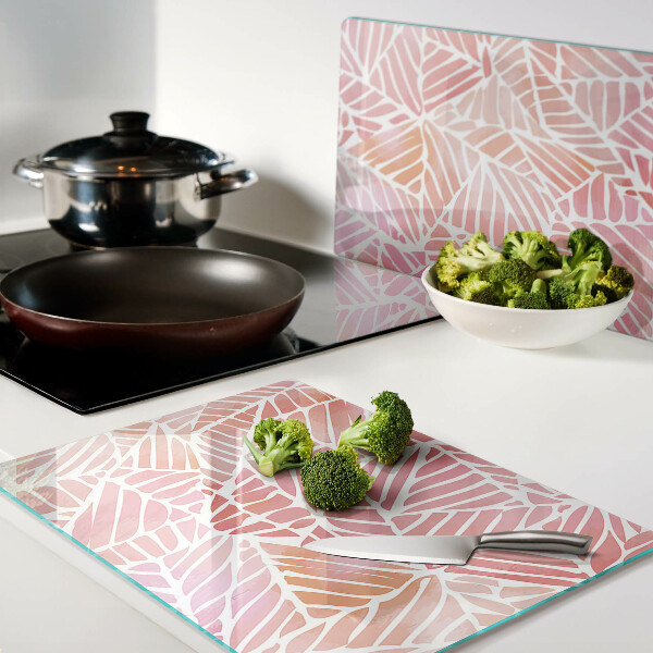 Planche à découper verre Feuilles aux tons pastel