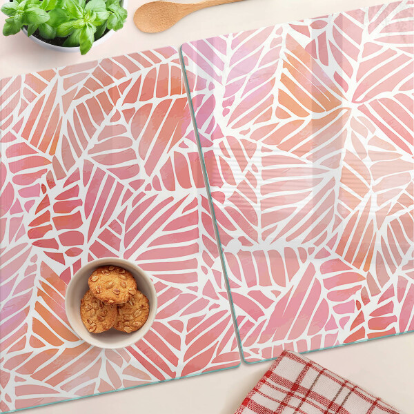 Planche à découper verre Feuilles aux tons pastel