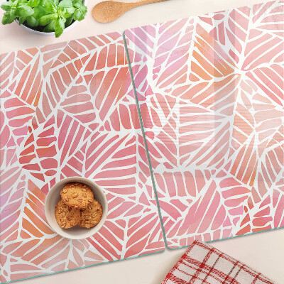 Planche à découper verre Feuilles aux tons pastel