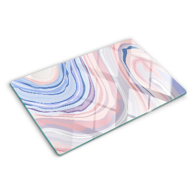 Planche à découper en verre Motif marbré aux couleurs pastel