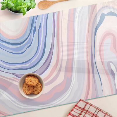Planche à découper en verre Motif marbré aux couleurs pastel