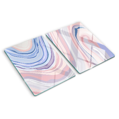 Planche à découper en verre Motif marbré aux couleurs pastel