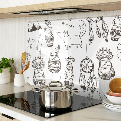 Planche à découper verre Motif ethnique avec des animaux