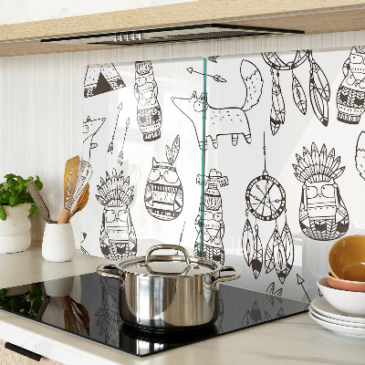Planche à découper verre Motif ethnique avec des animaux