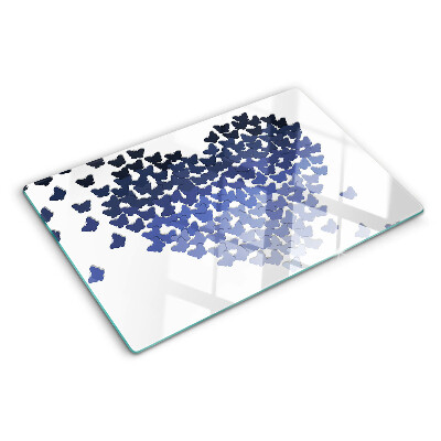 Planche à découper en verre Motif coeur avec papillons