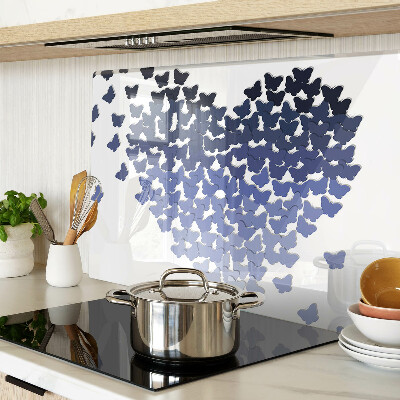 Planche à découper en verre Motif coeur avec papillons