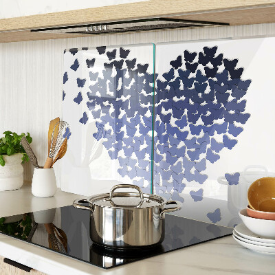 Planche à découper en verre Motif coeur avec papillons