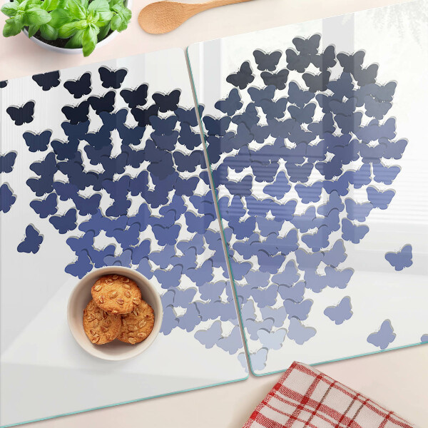 Planche à découper en verre Motif coeur avec papillons