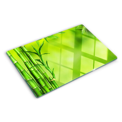 Planche à découper verre Bambou sur fond vert