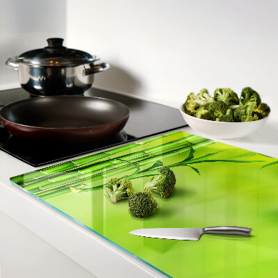 Planche à découper verre Bambou sur fond vert