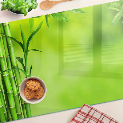 Planche à découper verre Bambou sur fond vert