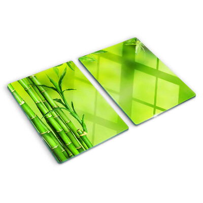 Planche à découper verre Bambou sur fond vert