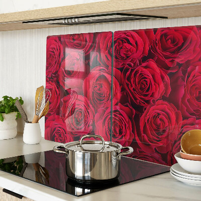 Planche à découper en verre roses rouges