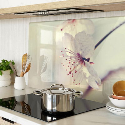Planche à découper en verre Fleurs sur fond géométrique