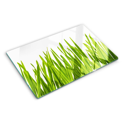 Planche à découper en verre herbe verte