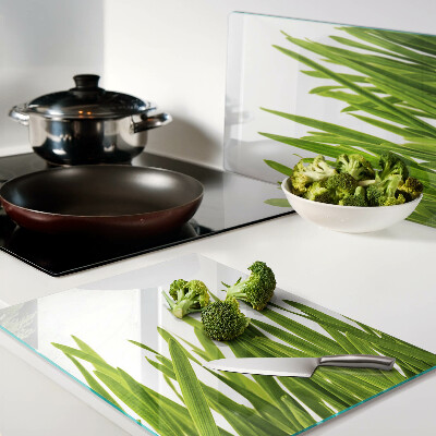 Planche à découper en verre herbe verte