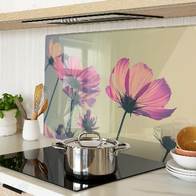 Planche à découper en verre Fleurs aux tons pastel