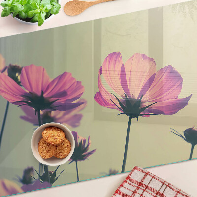 Planche à découper en verre Fleurs aux tons pastel